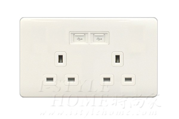 豐葉 Premio 白色 插座 2位 13A + USB 接口